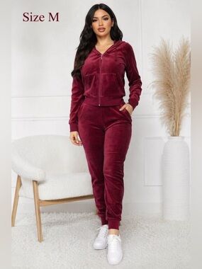 Sexyshine Women's Casual 2 Piece Outfit Zipper Hoodie & Sweatpants Sports Sets/M